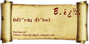 Bárdy Ábel névjegykártya