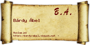 Bárdy Ábel névjegykártya